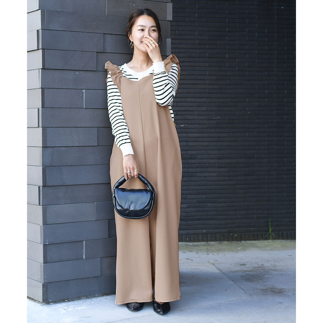 リアルスタイル REAL STYLE オールインワン サロペット オーバーオール コンビネゾン エンボス フリル