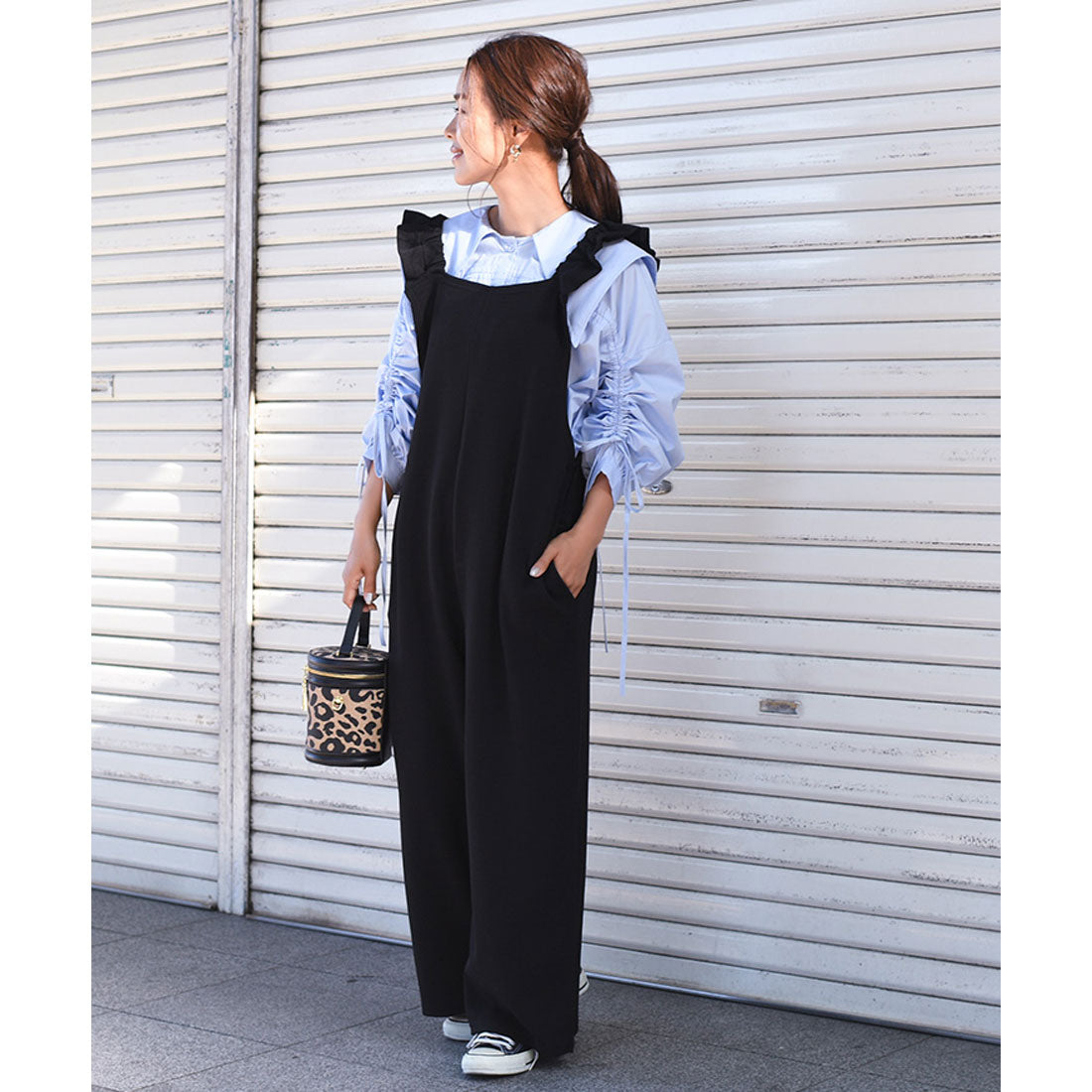 リアルスタイル REAL STYLE オールインワン サロペット オーバーオール コンビネゾン エンボス フリル