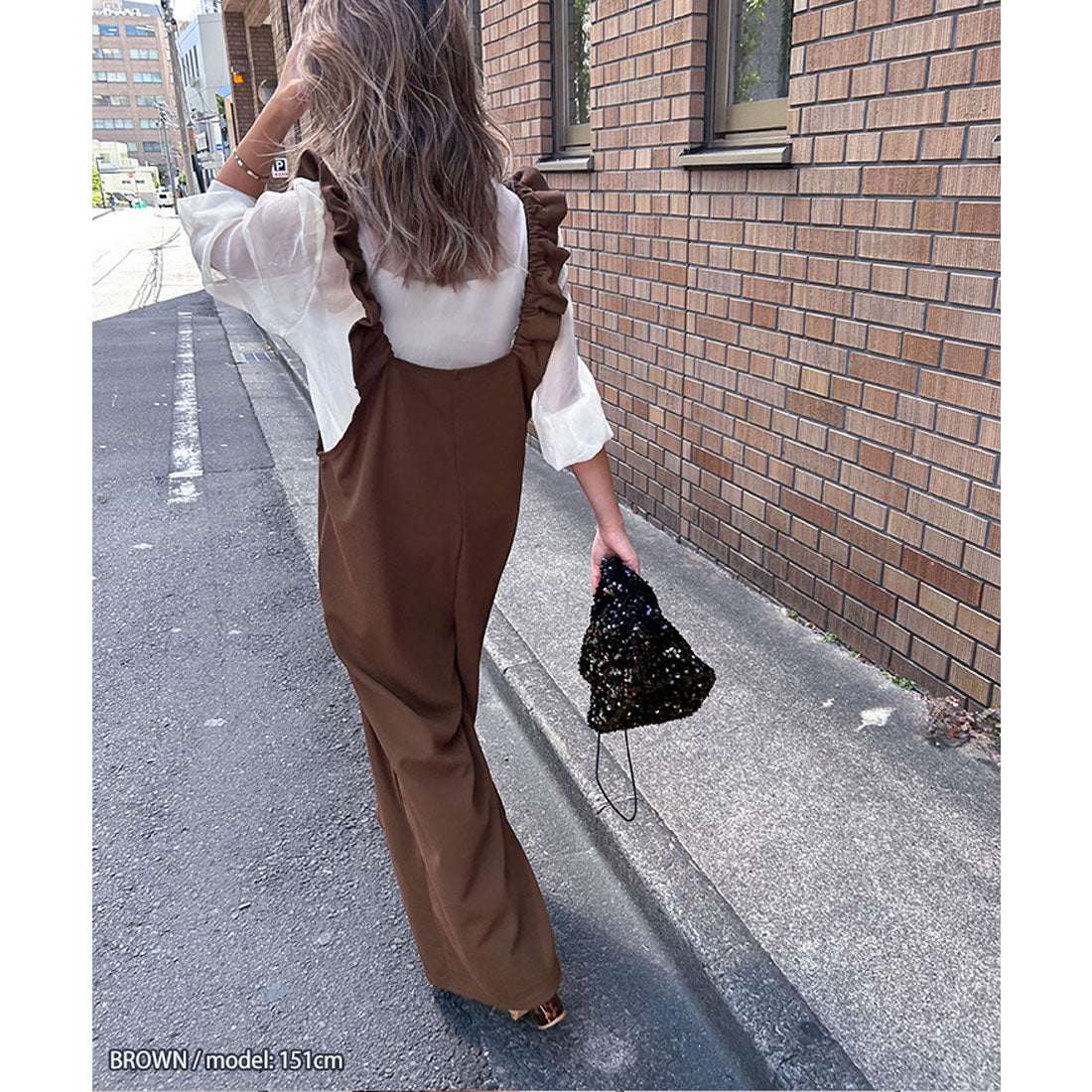 リアルスタイル REAL STYLE オールインワン サロペット オーバーオール コンビネゾン エンボス フリル