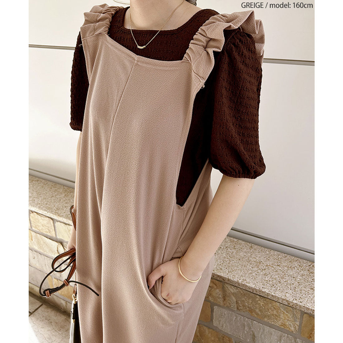 リアルスタイル REAL STYLE オールインワン サロペット オーバーオール コンビネゾン エンボス フリル