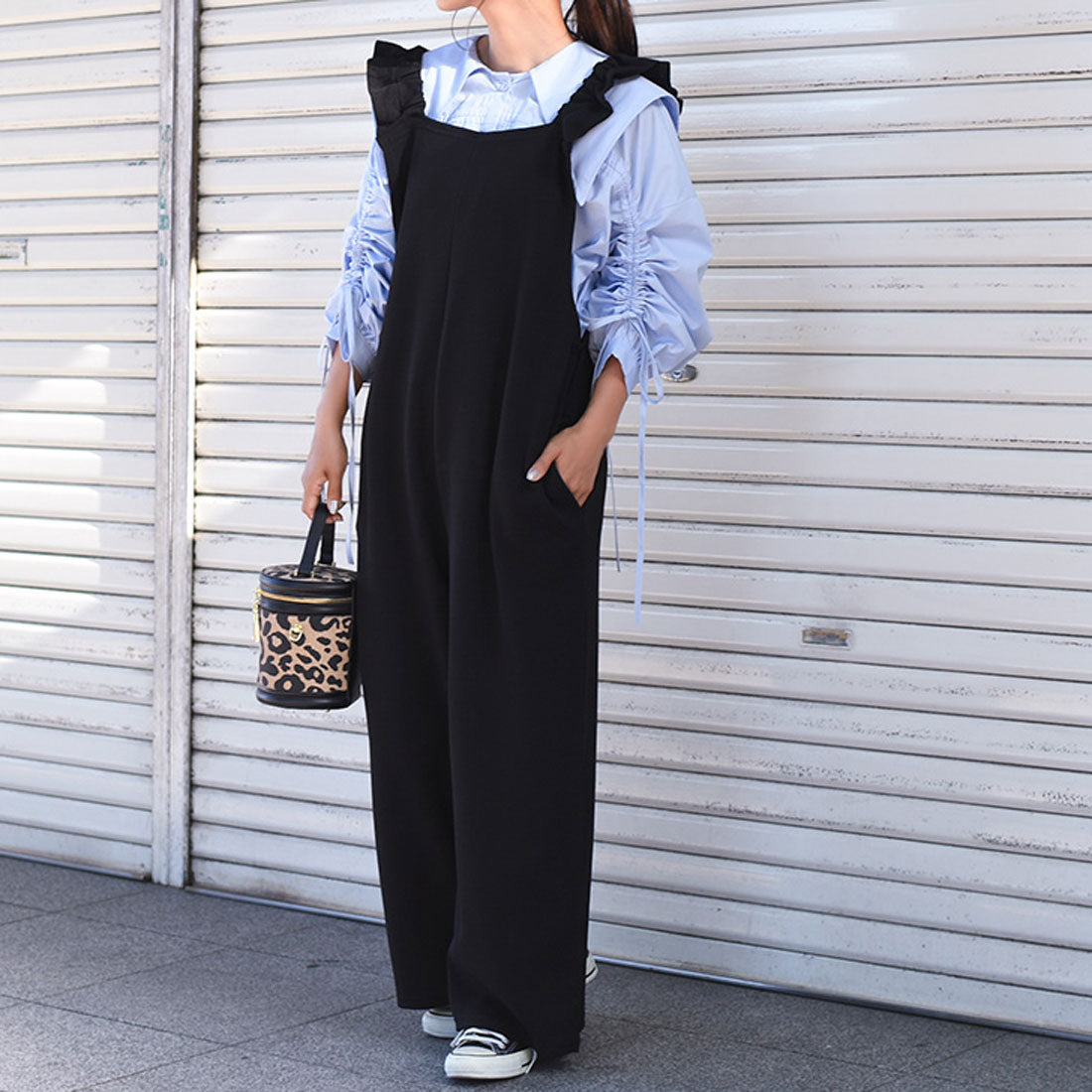 リアルスタイル REAL STYLE オールインワン サロペット オーバーオール コンビネゾン エンボス フリル