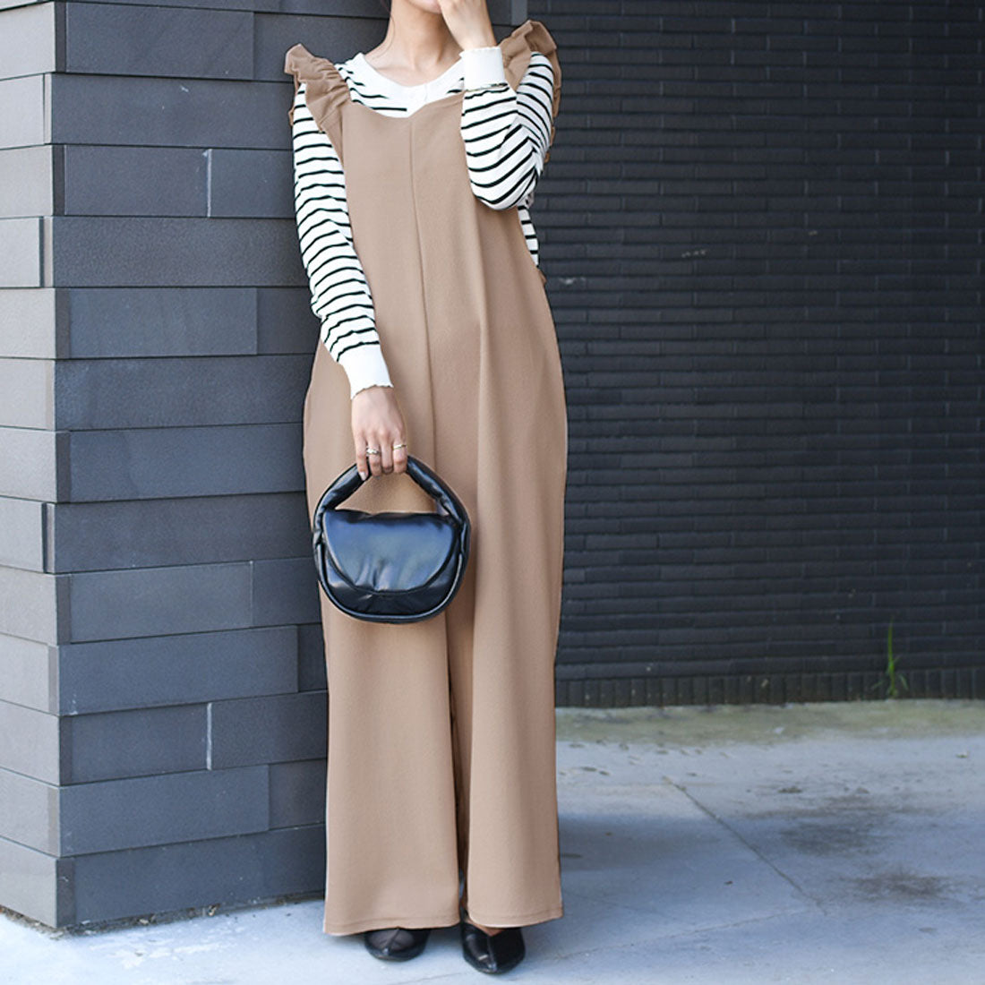 リアルスタイル REAL STYLE オールインワン サロペット オーバーオール コンビネゾン エンボス フリル