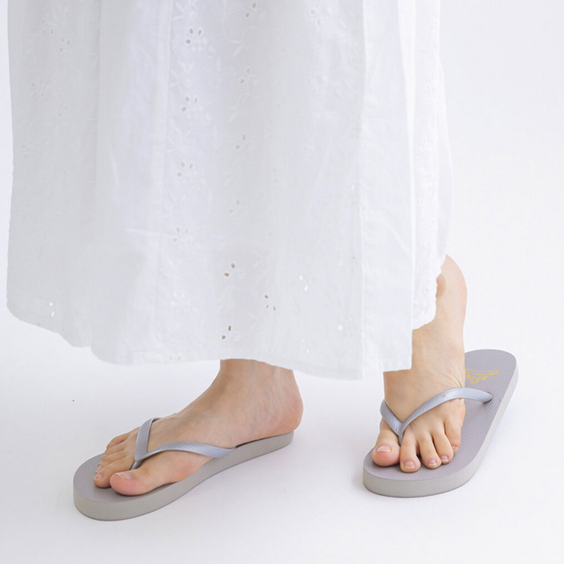 リアルスタイル REAL STYLE ビーチサンダル レディース 23cm 23.5cm 夏 ラウンドトゥ スクエアトゥ 歩きやすい 履きやすい スリッパ ぺたんこ ベランダ 海 （スクエアトゥ×グレー(09)） スクエアトゥ×グレー(09)