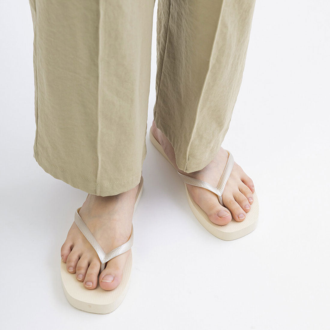 リアルスタイル REAL STYLE ビーチサンダル レディース 23cm 23.5cm 夏 ラウンドトゥ スクエアトゥ 歩きやすい 履きやすい スリッパ ぺたんこ ベランダ 海 （スクエアトゥ×グレー(09)） スクエアトゥ×グレー(09)