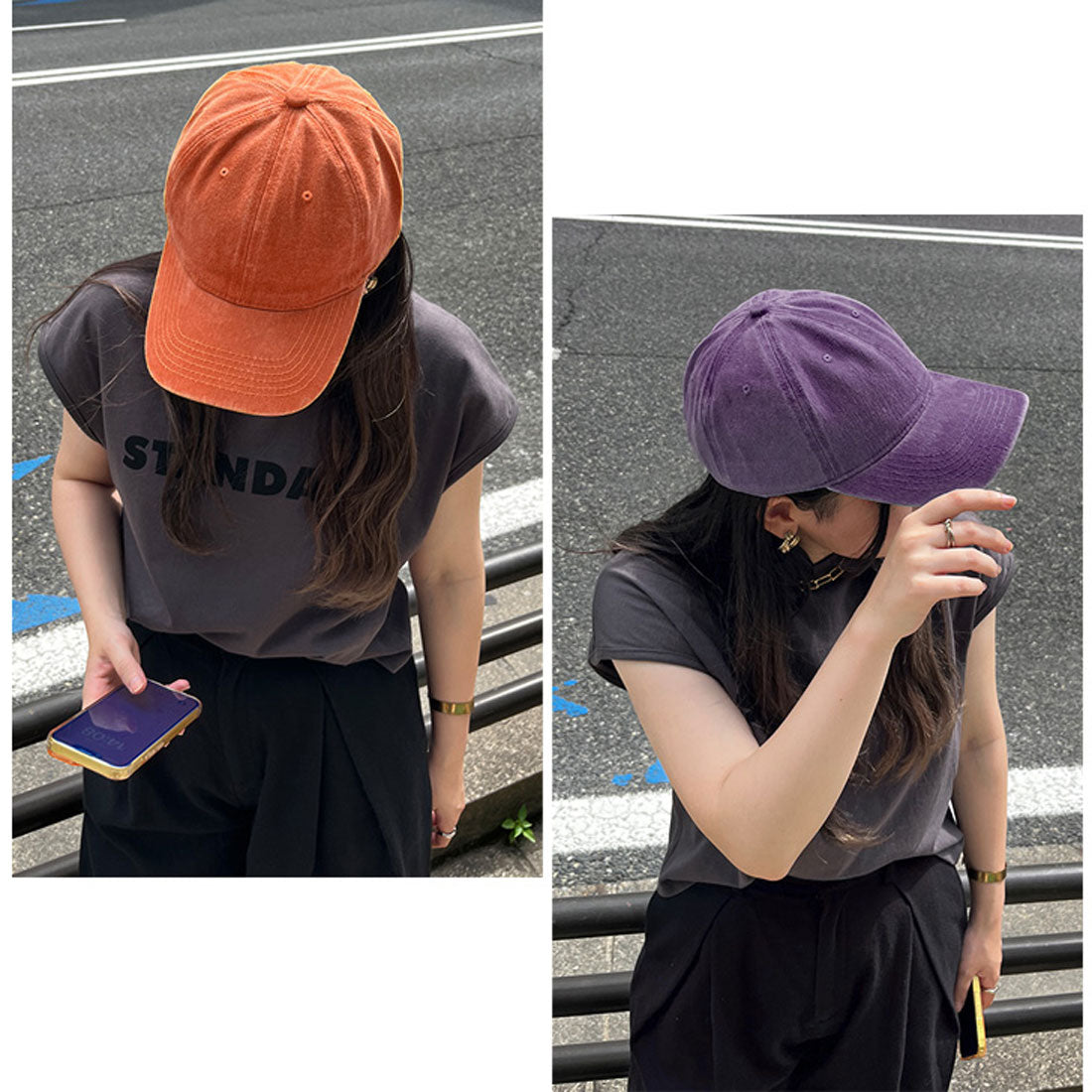 リアルスタイル REAL STYLE キャップ レディース メンズ 深め 大きいサイズ つば長 帽子 紫外線 UV コットン 綿 おしゃれ シンプル カジュアル ヴィンテージ風 （ブラック） ブラック