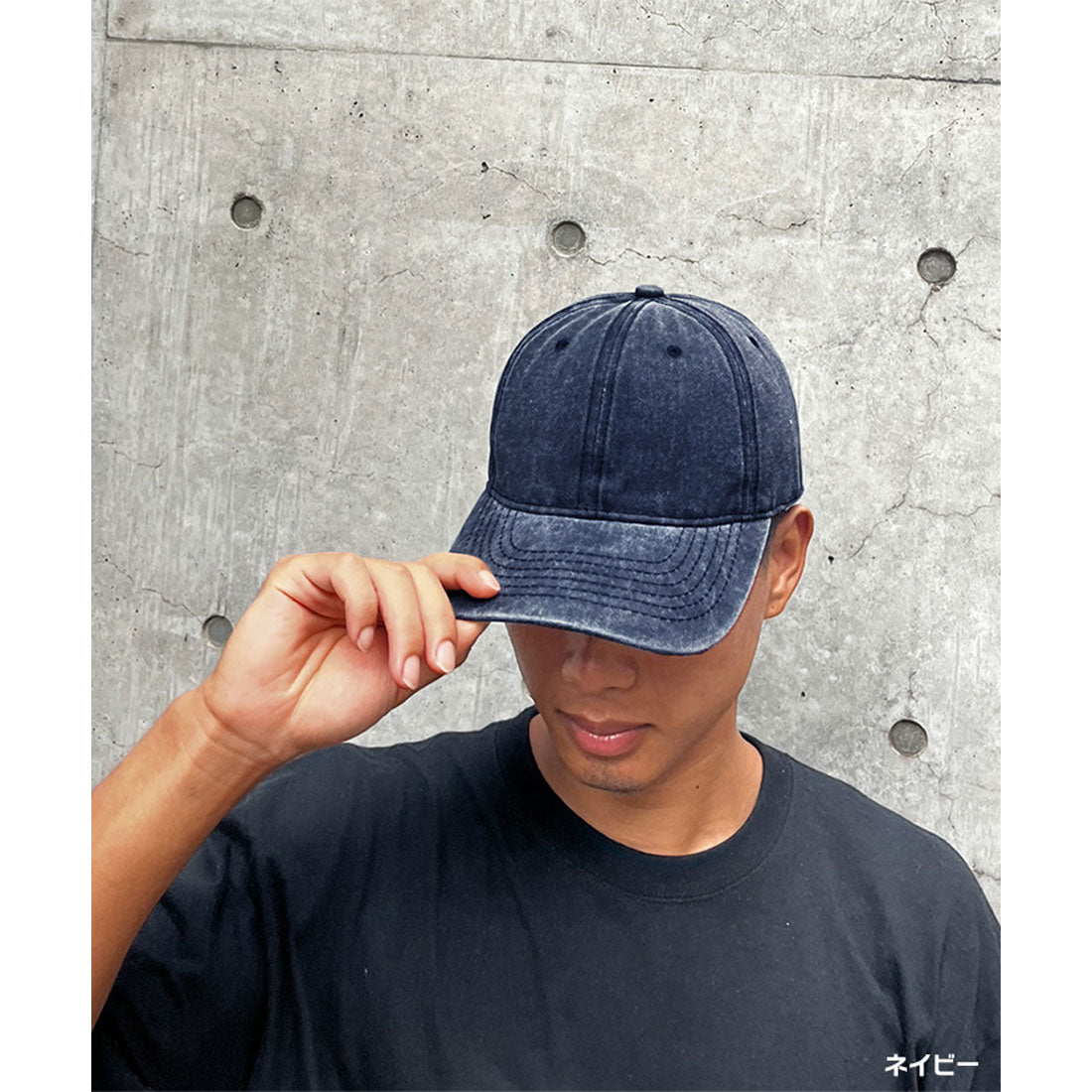 リアルスタイル REAL STYLE キャップ レディース メンズ 深め 大きいサイズ つば長 帽子 紫外線 UV コットン 綿 おしゃれ シンプル カジュアル ヴィンテージ風 （ブラック） ブラック