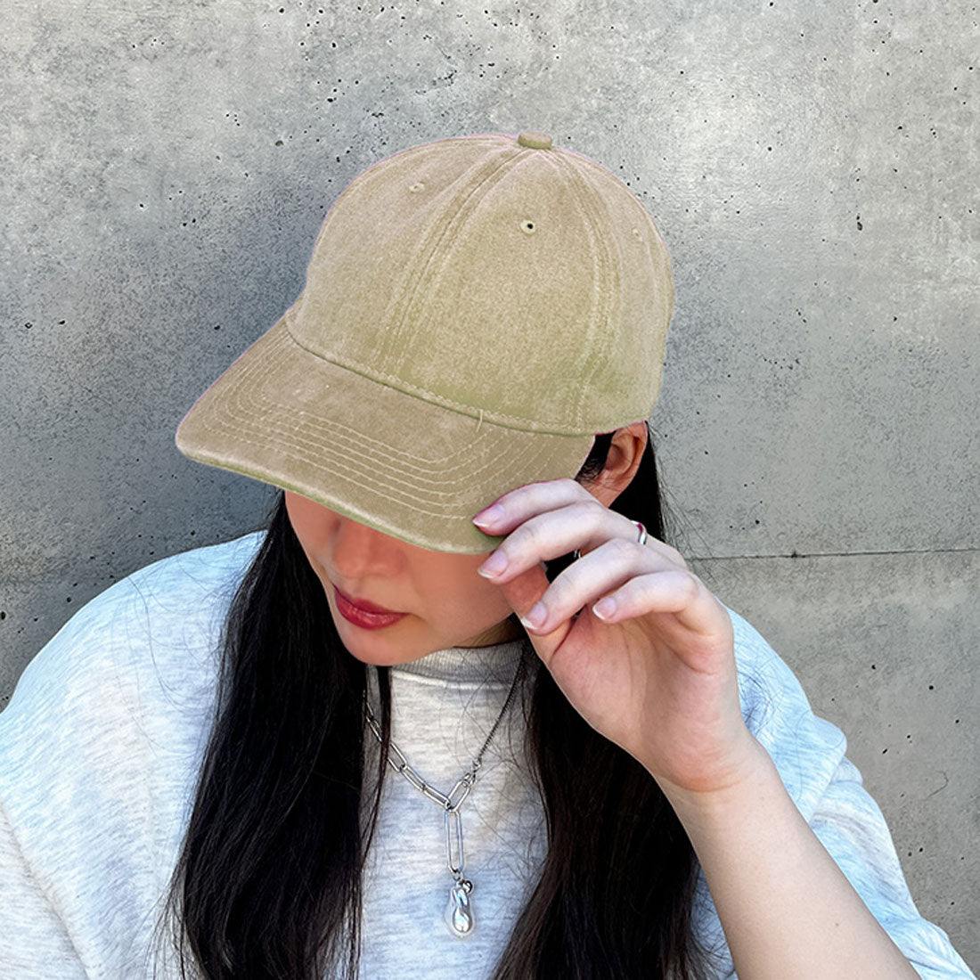 リアルスタイル REAL STYLE キャップ レディース メンズ 深め 大きいサイズ つば長 帽子 紫外線 UV コットン 綿 おしゃれ シンプル カジュアル ヴィンテージ風 （グレーベージュ） グレーベージュ