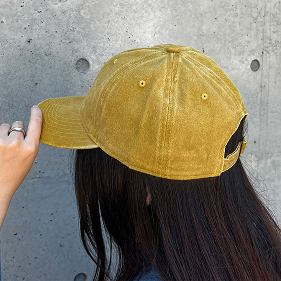 リアルスタイル REAL STYLE キャップ レディース メンズ 深め 大きいサイズ つば長 帽子 紫外線 UV コットン 綿 おしゃれ シンプル カジュアル ヴィンテージ風 （マスタード） マスタード