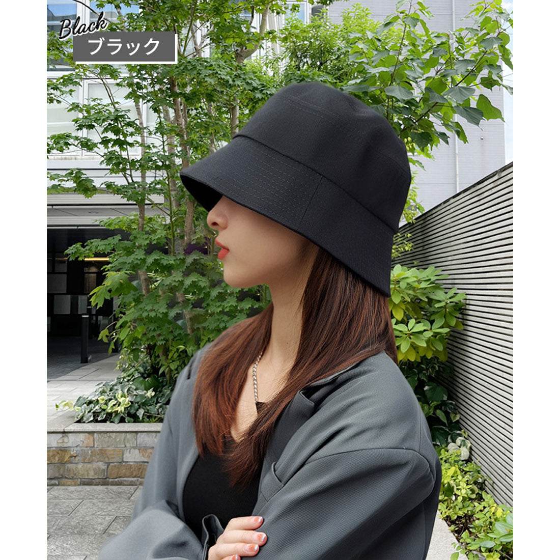 リアルスタイル REAL STYLE バケットハット 帽子 レディース つば広 UVカット 大きい 深め 小顔効果 夏 完全遮光 超軽量 紫外線 UPF50+ おしゃれ 綿混 （カーキ） カーキ