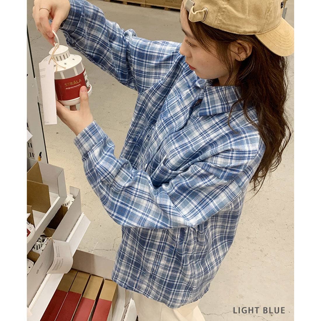 リアルスタイル REAL STYLE シャツ レディース チェック柄 長袖 秋 冬 大きい ロング チェックシャツ オフィス カジュアル トップス アウター 羽織り 薄手 ゆったり （ブラック） ブラック