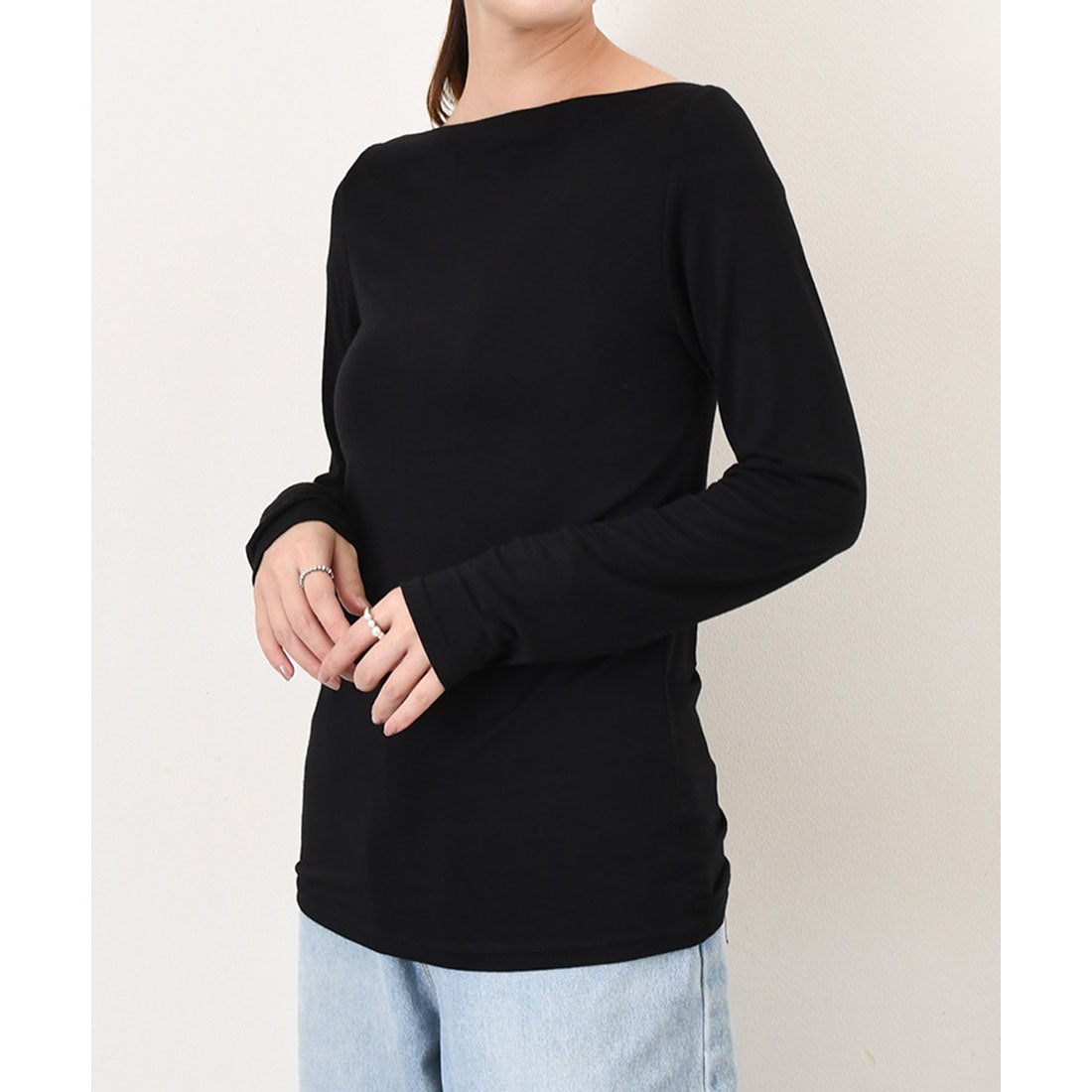 リアルスタイル REAL STYLE カットソー レディース 長袖 薄手 春 夏 秋 冬 ボートネック トップス インナー 無地 オフィス OL きれいめ 韓国ファッション 韓国ファッション チンチャコリア （ホワイト） ホワイト