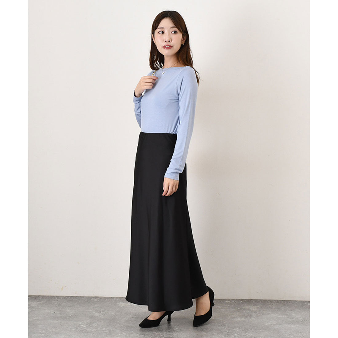 リアルスタイル REAL STYLE カットソー レディース 長袖 薄手 春 夏 秋 冬 ボートネック トップス インナー 無地 オフィス OL きれいめ 韓国ファッション 韓国ファッション チンチャコリア （ホワイト） ホワイト