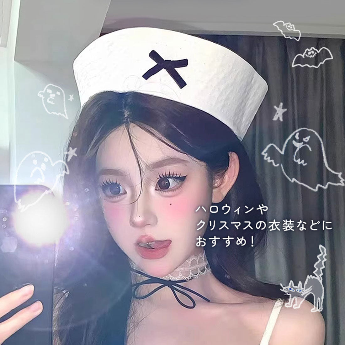 リアルスタイル REAL STYLE ナースキャップ レディース 帽子 コスプレ ハロウィン コスチューム 仮装 衣装 イベント ナース服 看護師 医者 病院 ドクター ハット （ホワイト） ホワイト