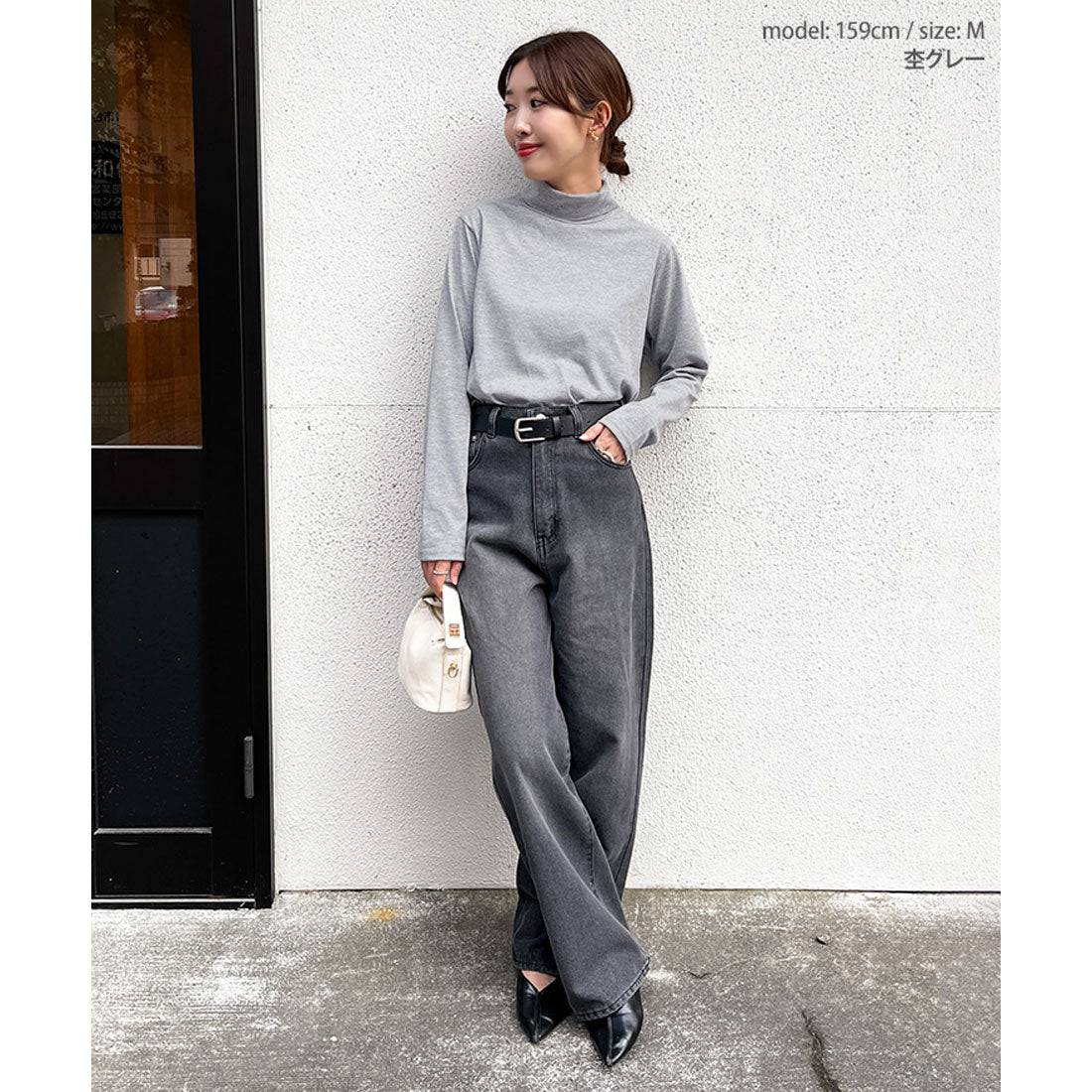 リアルスタイル REAL STYLE カットソー レディース タートルネック 長袖 ヘビーウェイト 春 夏 秋 冬 ハイネック Tシャツ ロンT トップス インナー 無地 オフィス （ベージュ） ベージュ