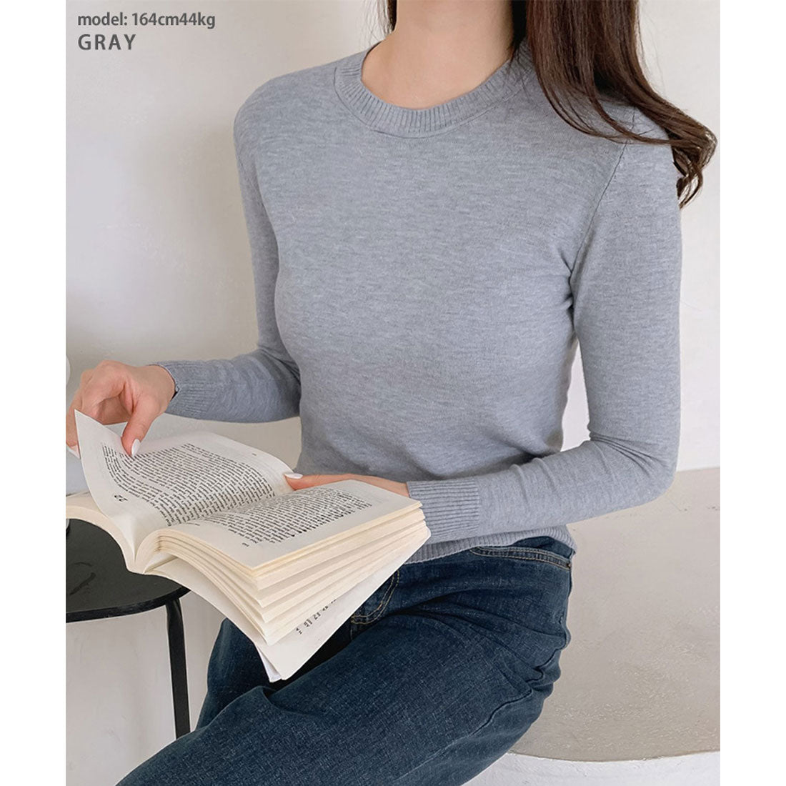 リアルスタイル REAL STYLE ニット レディース 秋 冬 長袖 薄手 インナー セーター トップス ストレッチ 暖かい あったか きれいめ オフィス カジュアル OL 無地 （アイボリー） アイボリー