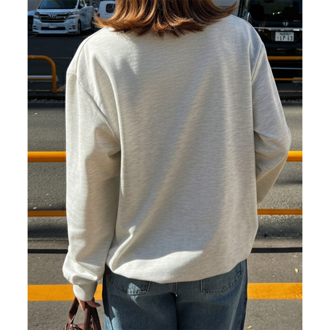 リアルスタイル REAL STYLE ライトスウェット レディース 長袖 薄手 春 夏 秋 冬 トップス カットソー トレーナー ライトスエット ロゴ キャット 猫 プリント 韓国 （オートミール） オートミール