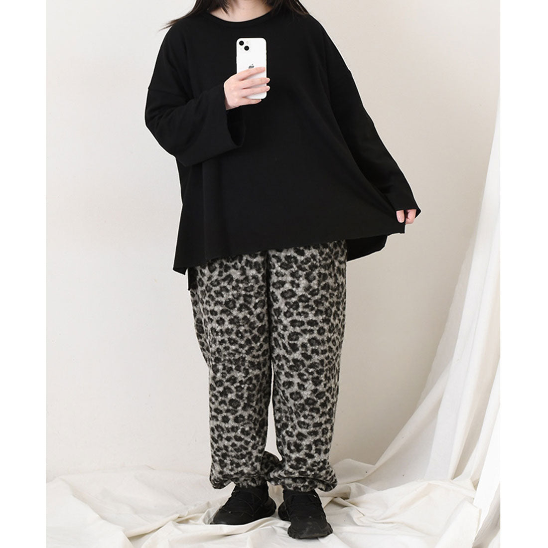 リアルスタイル REAL STYLE ジョガーパンツ レディース 秋 冬 裏起毛 ボア ブークレ レオパード 防寒 あったか おしゃれ 部屋着 ウエストゴム ボトムス 長ズボン 韓国ファッション チンチャコリア （グレー） グレー