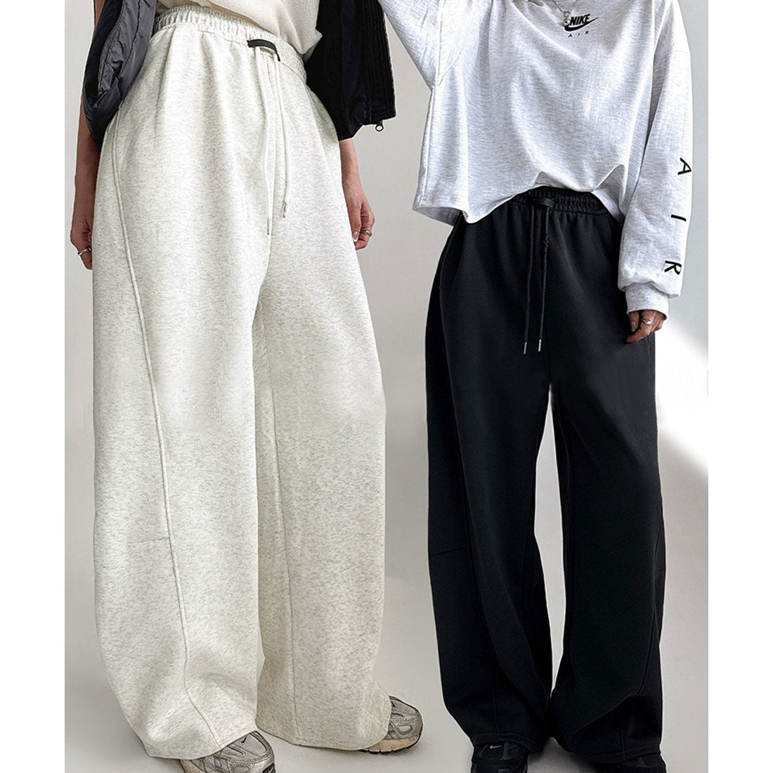 リアルスタイル REAL STYLE スウェットパンツ 裏起毛 レディース 大きめ ワイドパンツ 秋 冬 部屋着 スポーツ 運動 ゆったり ウエストゴム スエット ボトムス 高身長 （メランジ） メランジ
