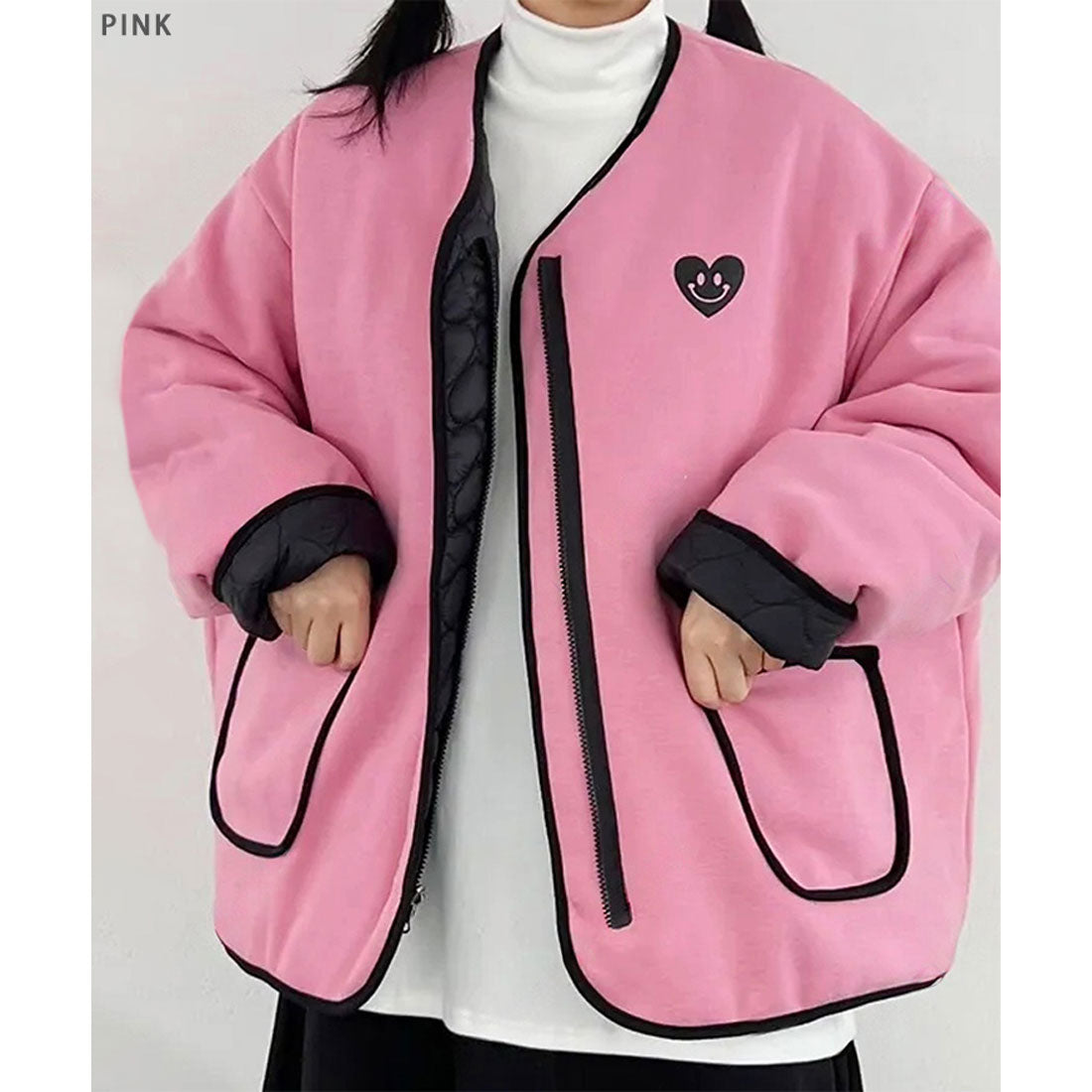 リアルスタイル REAL STYLE キルティング ジャケット リバーシブル コート レディース 秋冬 春 大きいサイズ 2way 前開き 中綿 撥水 アウター あったか 防寒 韓国 韓国ファッション チンチャコリア （ブラウン） ブラウン