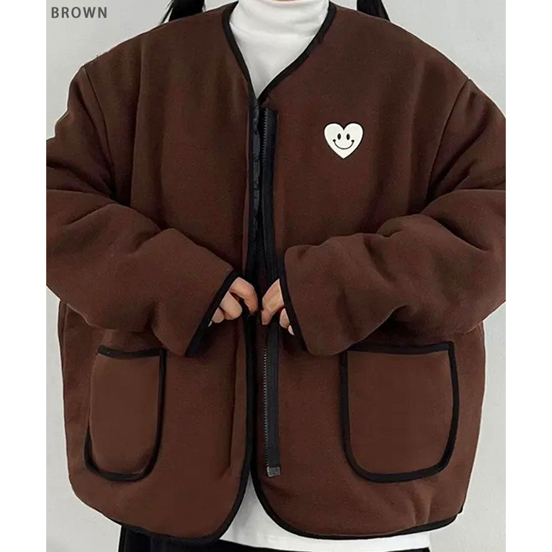 リアルスタイル REAL STYLE キルティング ジャケット リバーシブル コート レディース 秋冬 春 大きいサイズ 2way 前開き 中綿 撥水 アウター あったか 防寒 韓国 韓国ファッション チンチャコリア （ブラウン） ブラウン
