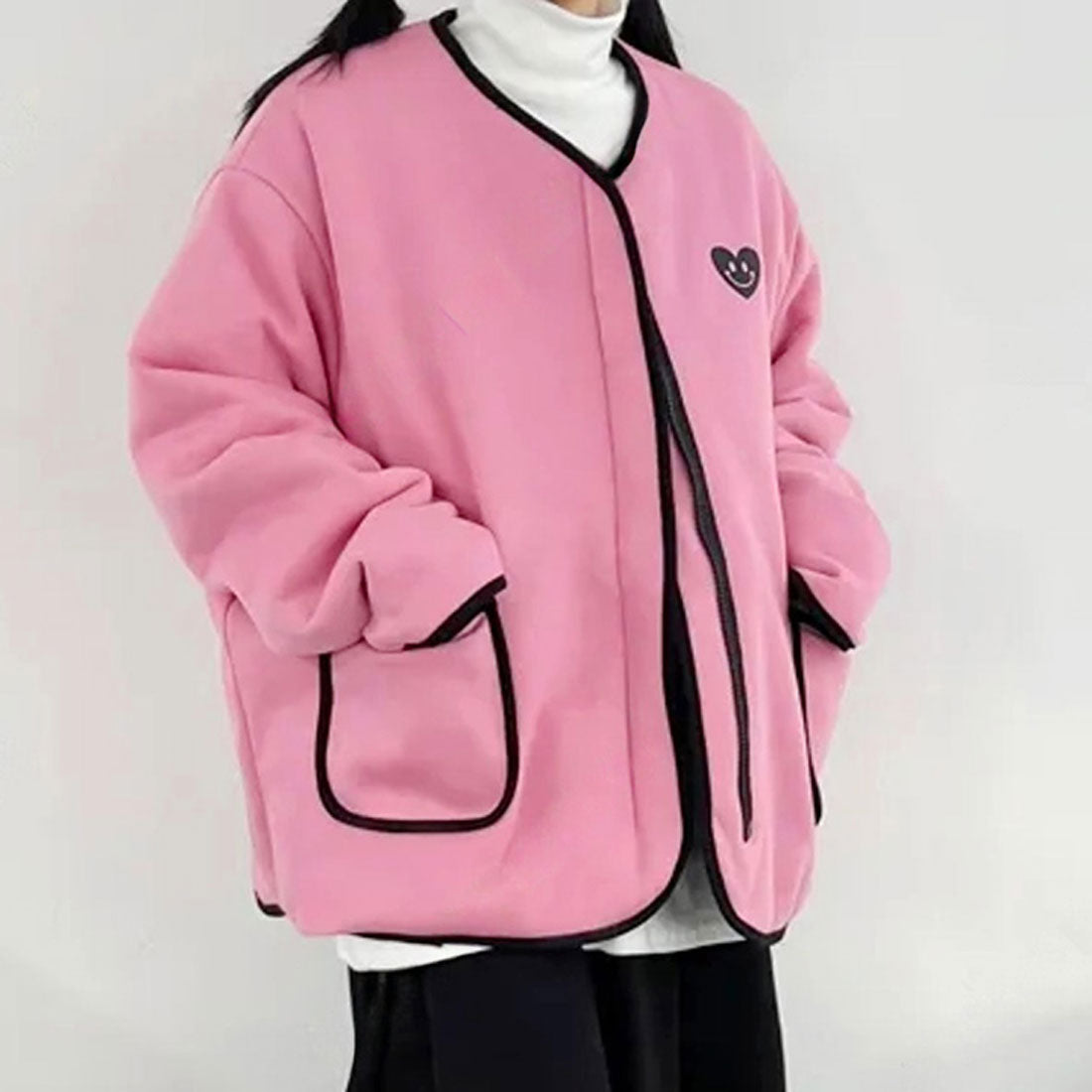 リアルスタイル REAL STYLE キルティング ジャケット リバーシブル コート レディース 秋冬 春 大きいサイズ 2way 前開き 中綿 撥水 アウター あったか 防寒 韓国 韓国ファッション チンチャコリア （ピンク） ピンク
