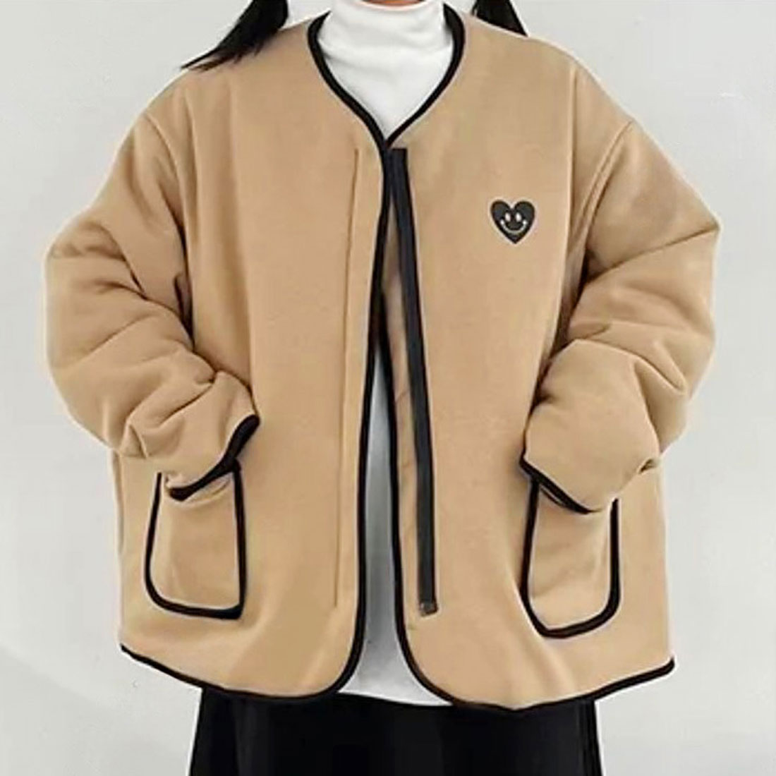 リアルスタイル REAL STYLE キルティング ジャケット リバーシブル コート レディース 秋冬 春 大きいサイズ 2way 前開き 中綿 撥水 アウター あったか 防寒 韓国 韓国ファッション チンチャコリア （ベージュ） ベージュ