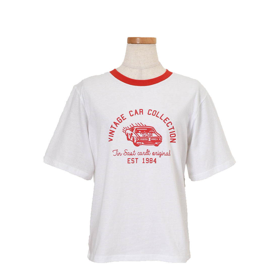 リアルスタイル REAL STYLE Tシャツ カットソー レディース 半袖 薄手 春 夏 コットン 綿 ロゴ イラスト プリント トップス 丸首 シンプル ロゴT 韓国 配色 韓国ファッション チンチャコリア （オフホワイト） オフホワイト