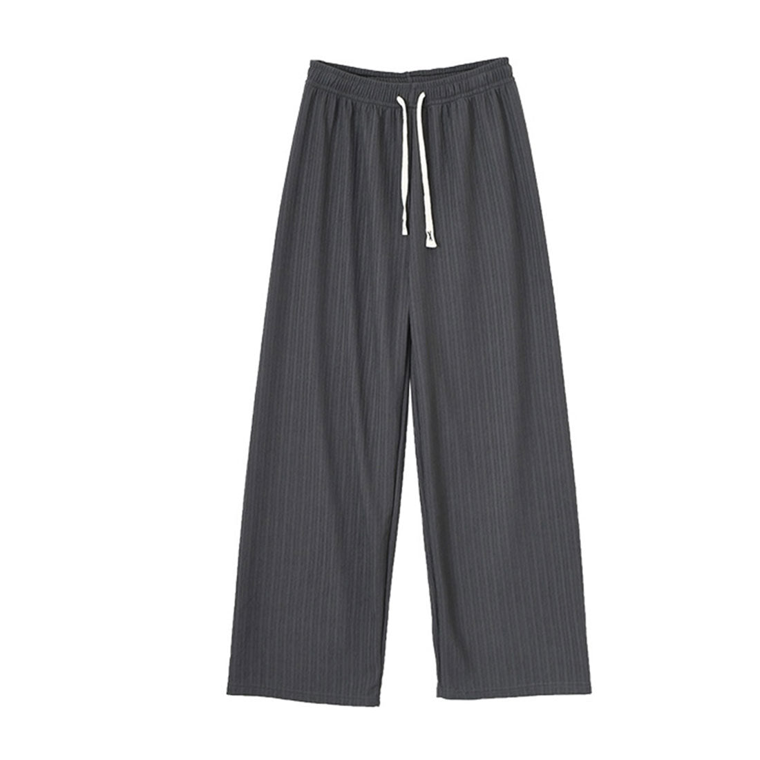 リアルスタイル REAL STYLE ワイドパンツ レディース 夏 春 秋 涼しい 楽ちん プリーツ リブ ボトムス ズボン ゆったり ウエストゴム ストレッチ 部屋着 カジュアル （チャコール） チャコール