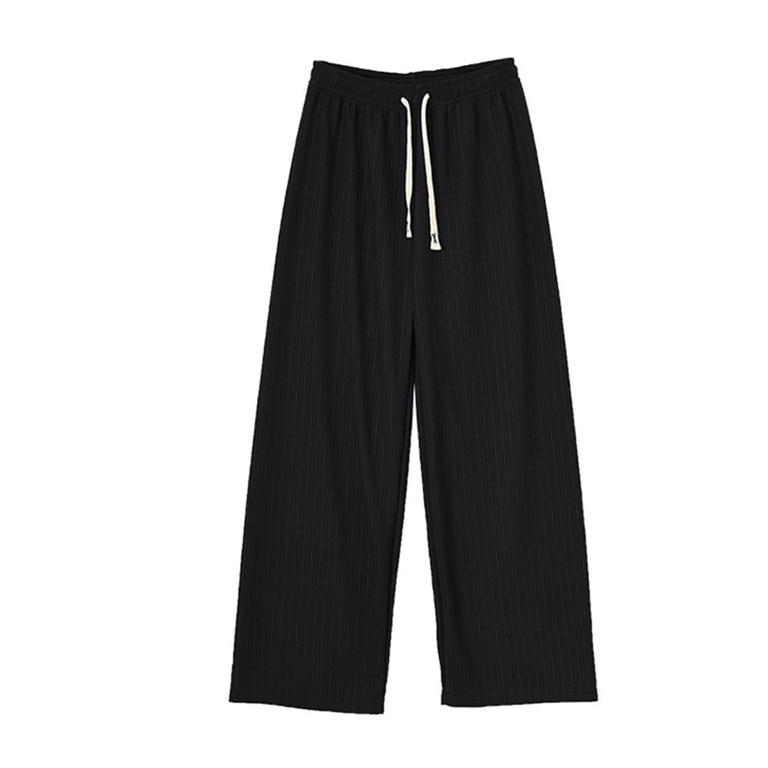 リアルスタイル REAL STYLE ワイドパンツ レディース 夏 春 秋 涼しい 楽ちん プリーツ リブ ボトムス ズボン ゆったり ウエストゴム ストレッチ 部屋着 カジュアル （ブラック） ブラック
