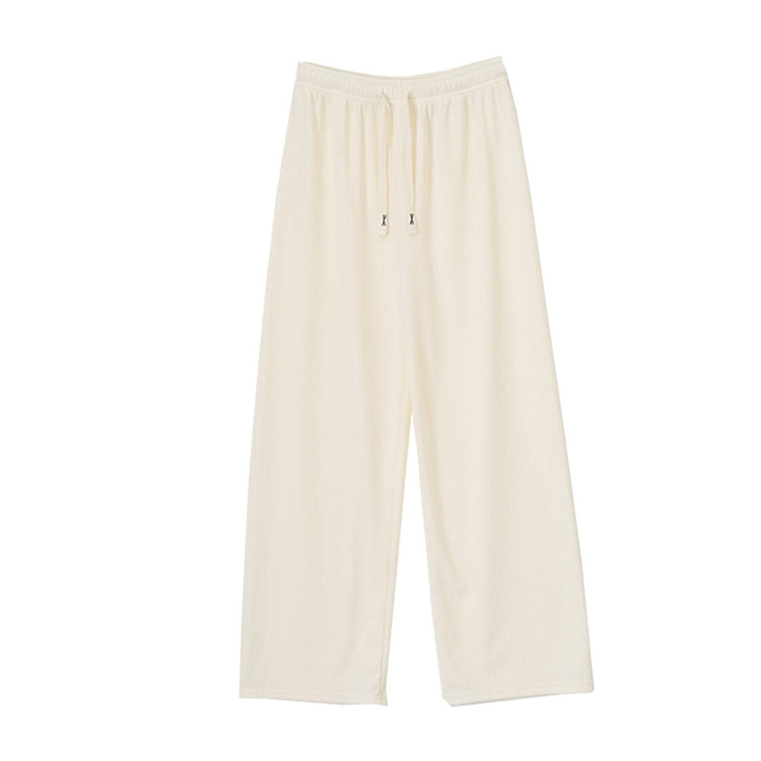 リアルスタイル REAL STYLE ワイドパンツ レディース 夏 春 秋 涼しい 楽ちん プリーツ リブ ボトムス ズボン ゆったり ウエストゴム ストレッチ 部屋着 カジュアル （アイボリー） アイボリー