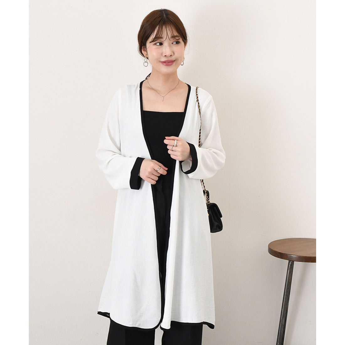 リアルスタイル REAL STYLE カーディガン レディース きれいめ 春 薄手 ロング 長め 長袖 トッパーカーディガン アウター トップス 羽織り 上着 おしゃれ オフィス （ホワイト） ホワイト