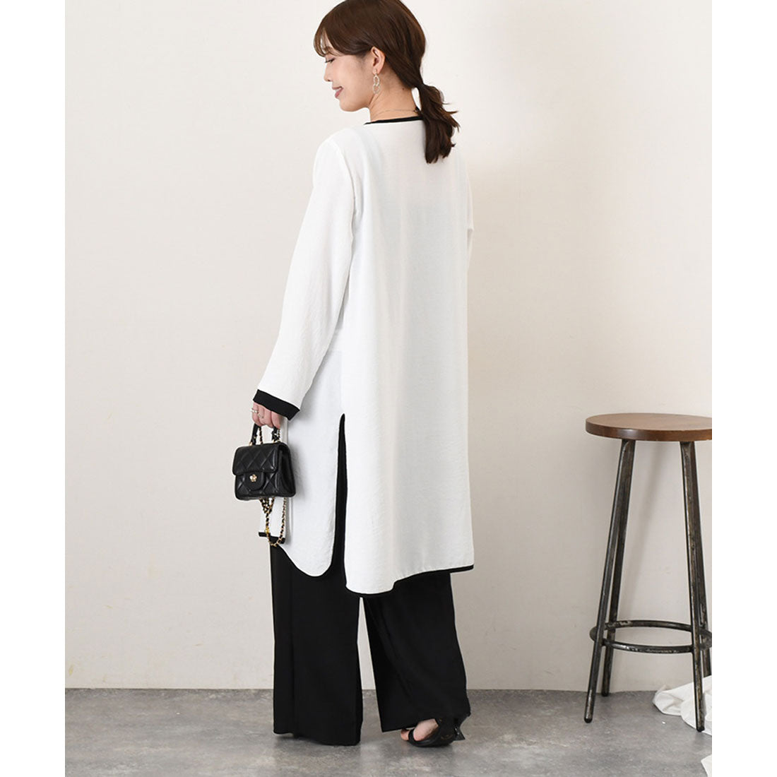 リアルスタイル REAL STYLE カーディガン レディース きれいめ 春 薄手 ロング 長め 長袖 トッパーカーディガン アウター トップス 羽織り 上着 おしゃれ オフィス （ホワイト） ホワイト