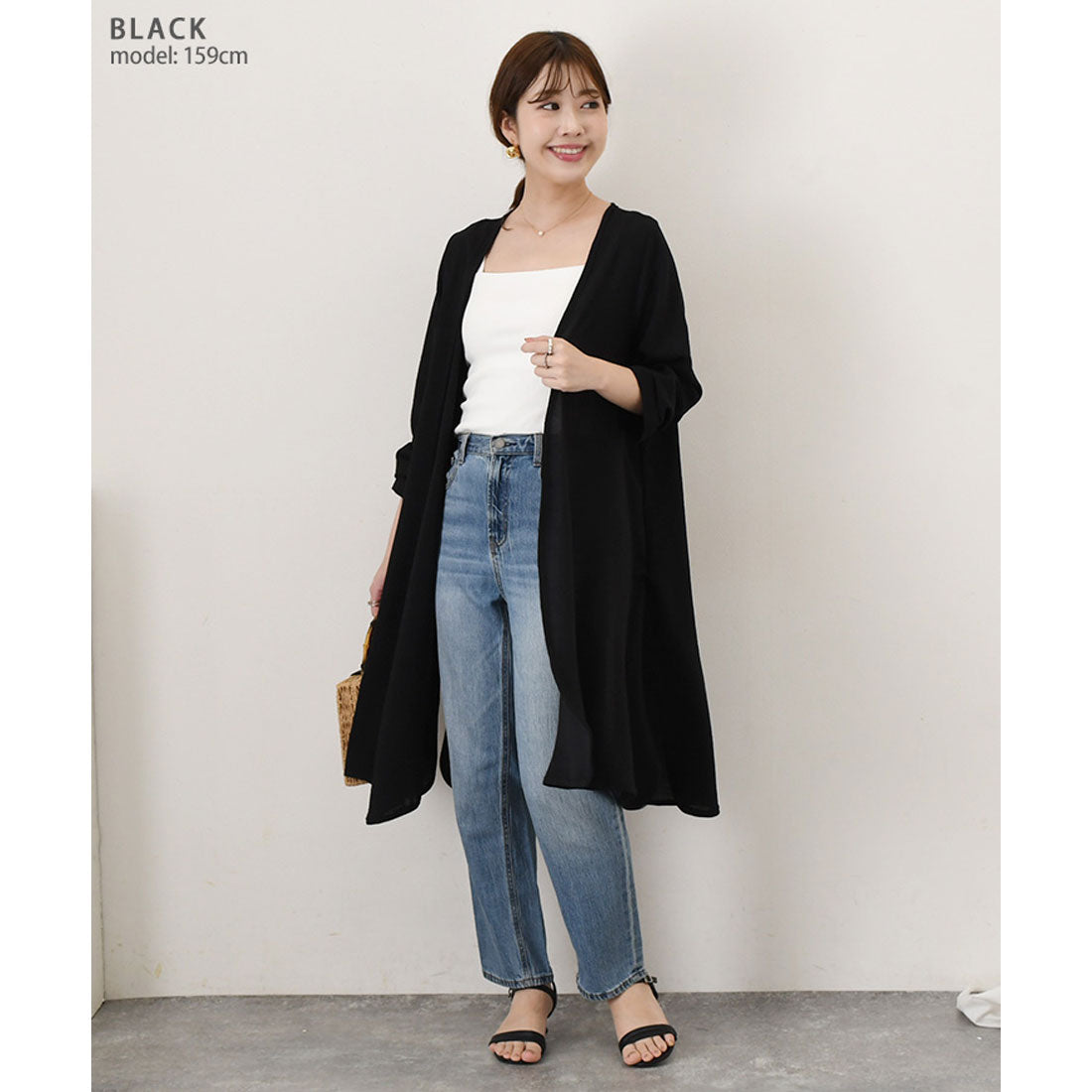リアルスタイル REAL STYLE カーディガン レディース きれいめ 春 薄手 ロング 長め 長袖 トッパーカーディガン アウター トップス 羽織り 上着 おしゃれ オフィス （ホワイト） ホワイト
