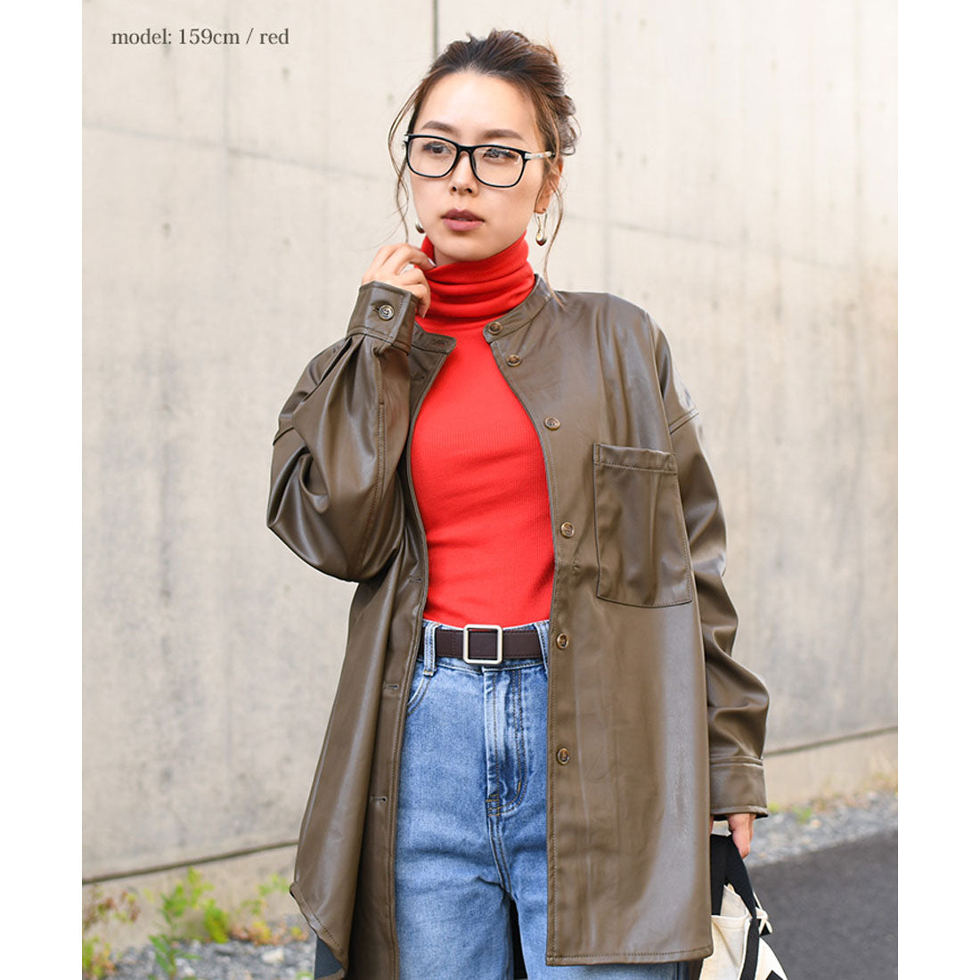 リアルスタイル REAL STYLE タートルネック 綿混 カットソー 長袖 ハイネック ニットソー インナー 重ね着 レイヤード  リブ