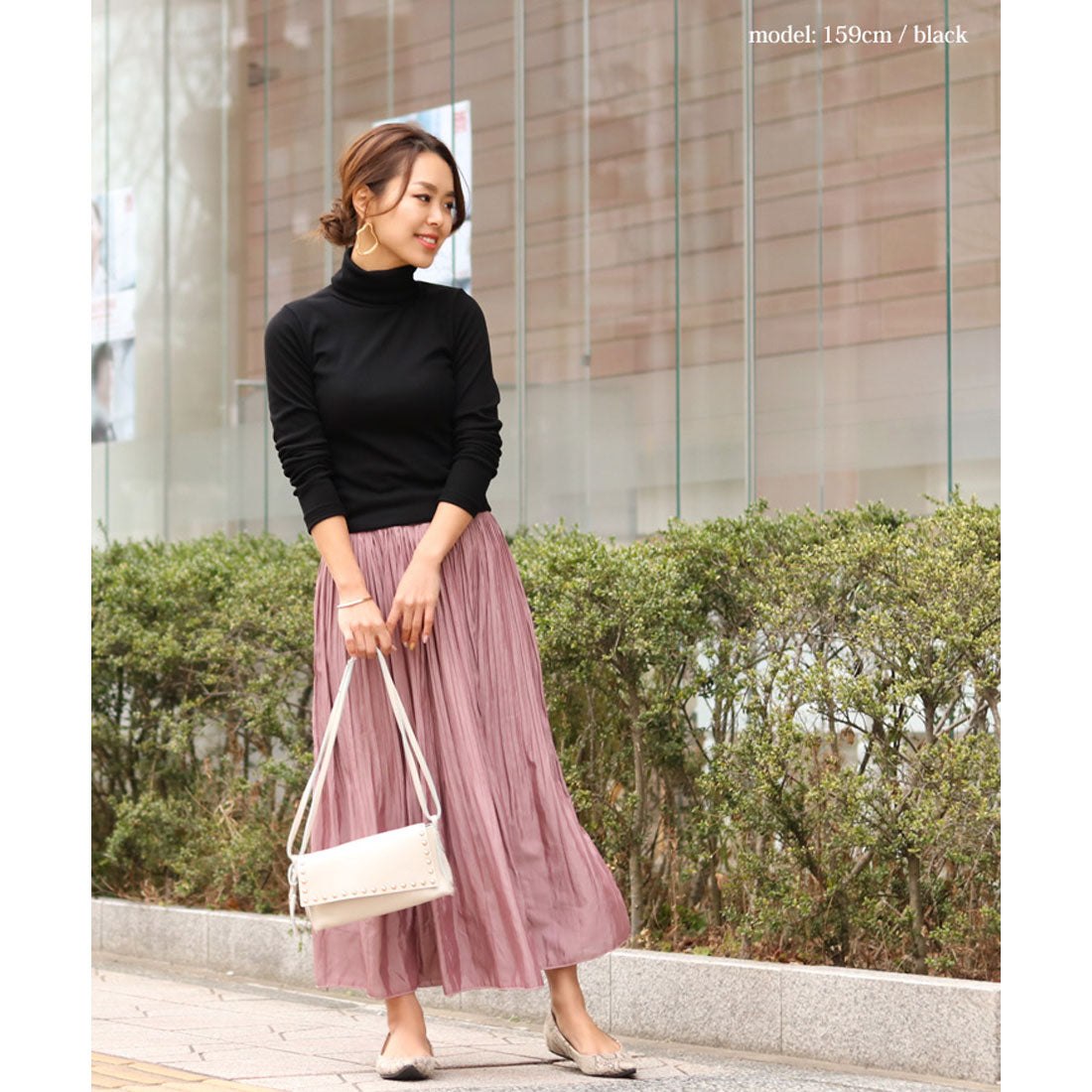 リアルスタイル REAL STYLE タートルネック 綿混 カットソー 長袖 ハイネック ニットソー インナー 重ね着 レイヤード  リブ