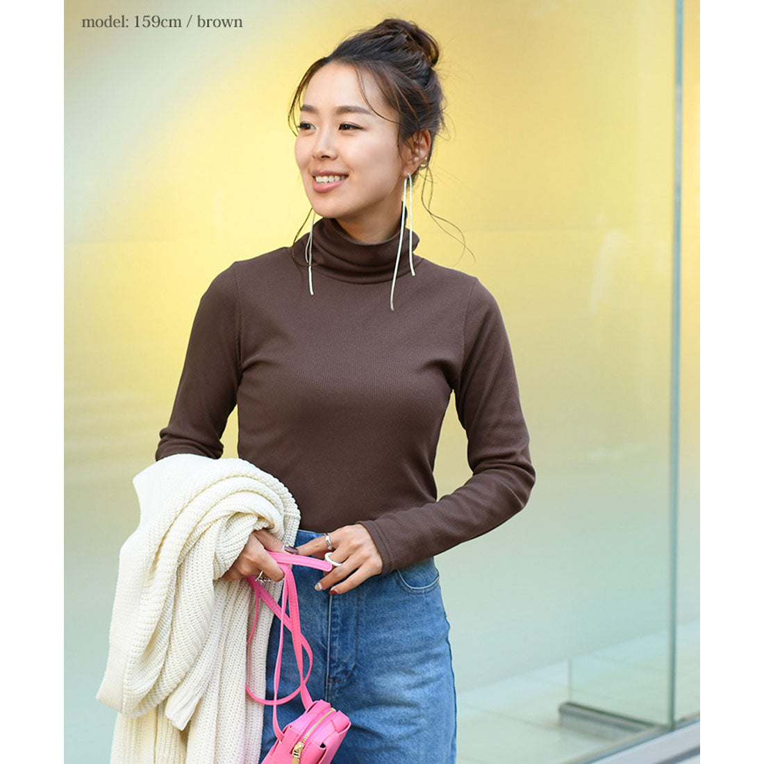 リアルスタイル REAL STYLE タートルネック 綿混 カットソー 長袖 ハイネック ニットソー インナー 重ね着 レイヤード  リブ