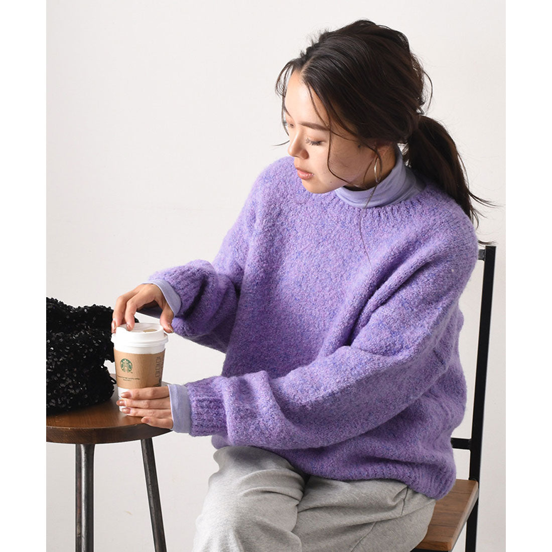 リアルスタイル REAL STYLE ニット 冬 長袖 厚手 セーター クルーネック 暖かい あったか 防寒 冷え対策 チクチクしない 洗える