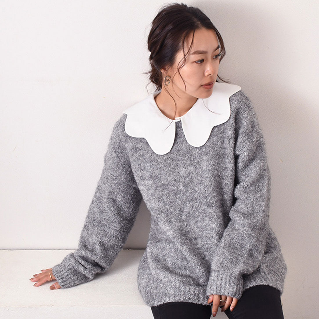 リアルスタイル REAL STYLE ニット 冬 長袖 厚手 セーター クルーネック 暖かい あったか 防寒 冷え対策 チクチクしない 洗える