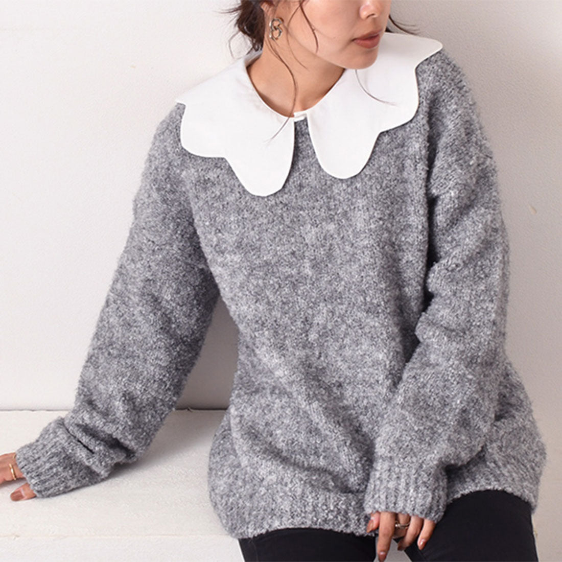 リアルスタイル REAL STYLE ニット 冬 長袖 厚手 セーター クルーネック 暖かい あったか 防寒 冷え対策 チクチクしない 洗える