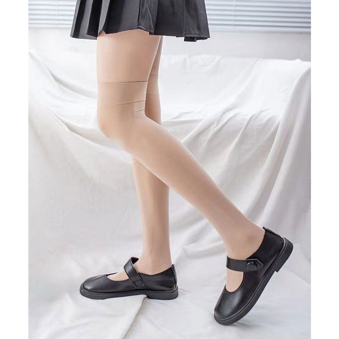 真實的真實風格的膝蓋高襪子白色黑色襪子白色灰色白色灰色灰色長舞coplay統一西里