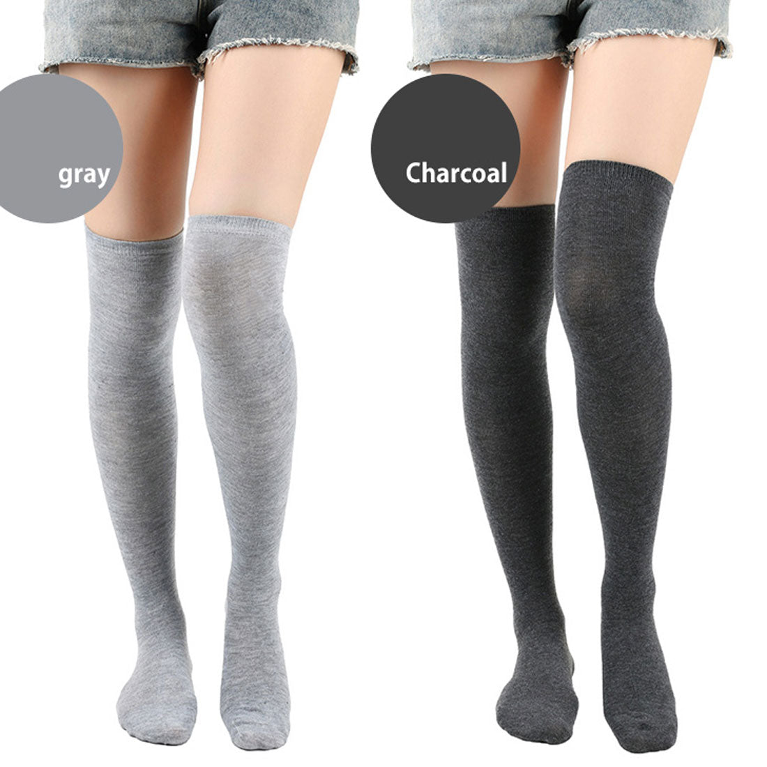 REAL STYLE Knee-high socks, white, golf, black, socks, women, women, fashionable, summer, black, white, plain, above the knee, long, cosplay, school, uniform, dance