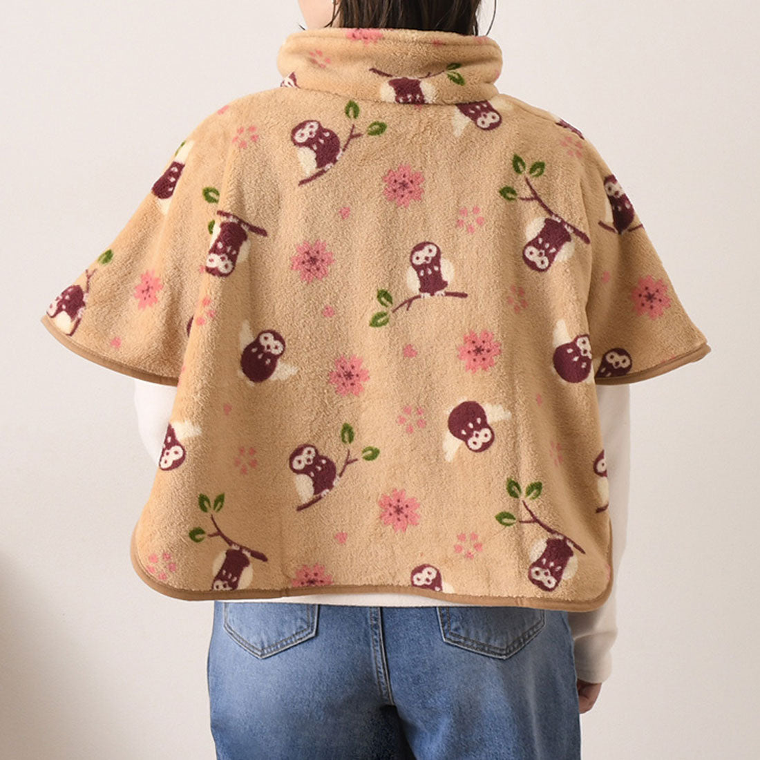 REAL STYLE Cape, Shoulder Pad, Wearable Blanket, Lightweight, Cold Protection, Warm, Fluffy, Washable, Women's, Shoulder, Neck, Cold Protection, Room Wear