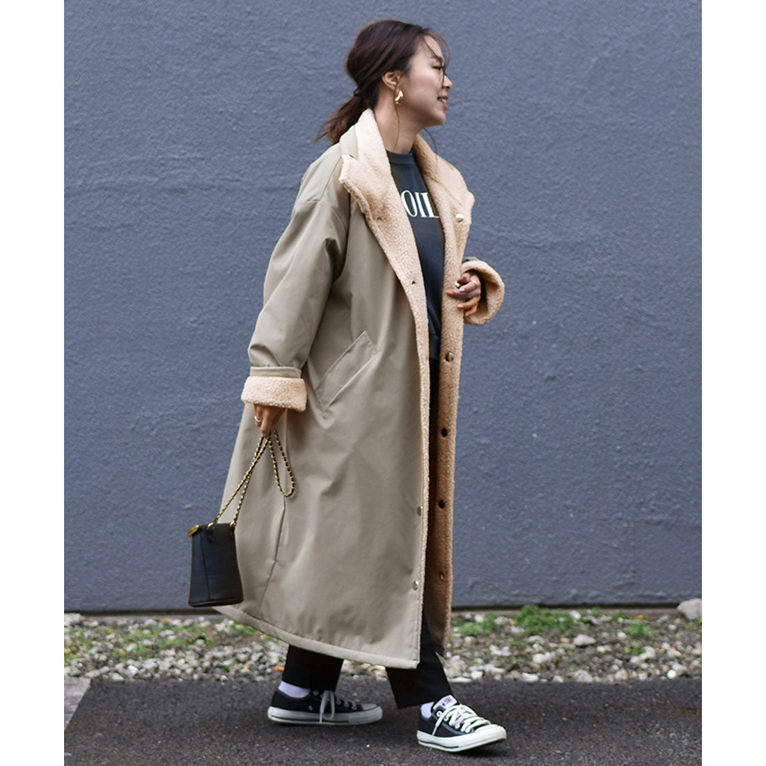 リアルスタイル REAL STYLE コート レディース 冬 ロング ボア 20代 30代 40代 ミリタリー リバーシブル 暖か アウター ゆったり 防寒 おしゃれ テディボア 韓国ファッション チンチャコリア