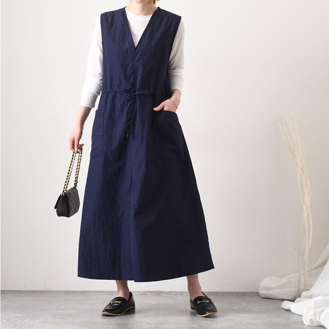 REAL STYLE Dresses for Women, 40s and 50s, Beautiful, Summer, Sleeveless, V-neck, Long Length, Versatile, Simple, Casual, Stylish, Thin, Cool