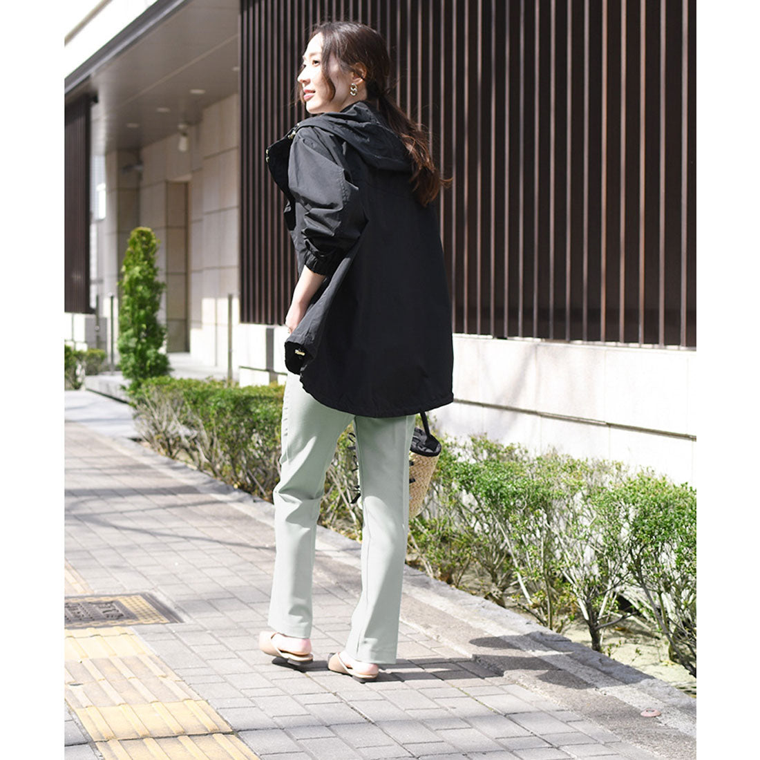 リアルスタイル REAL STYLE スラックス レディース パンツ テーパード ズボン ボトムス きれいめ 上品 オフィス 通勤 仕事 低身長 高身長 無地 薄手 春 夏 韓国ファッション チンチャコリア