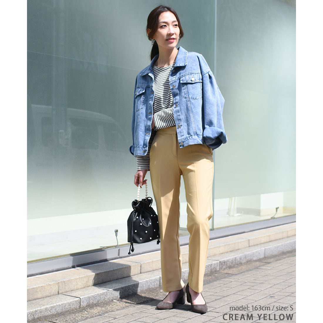 リアルスタイル REAL STYLE スラックス レディース パンツ テーパード ズボン ボトムス きれいめ 上品 オフィス 通勤 仕事 低身長 高身長 無地 薄手 春 夏 韓国ファッション チンチャコリア