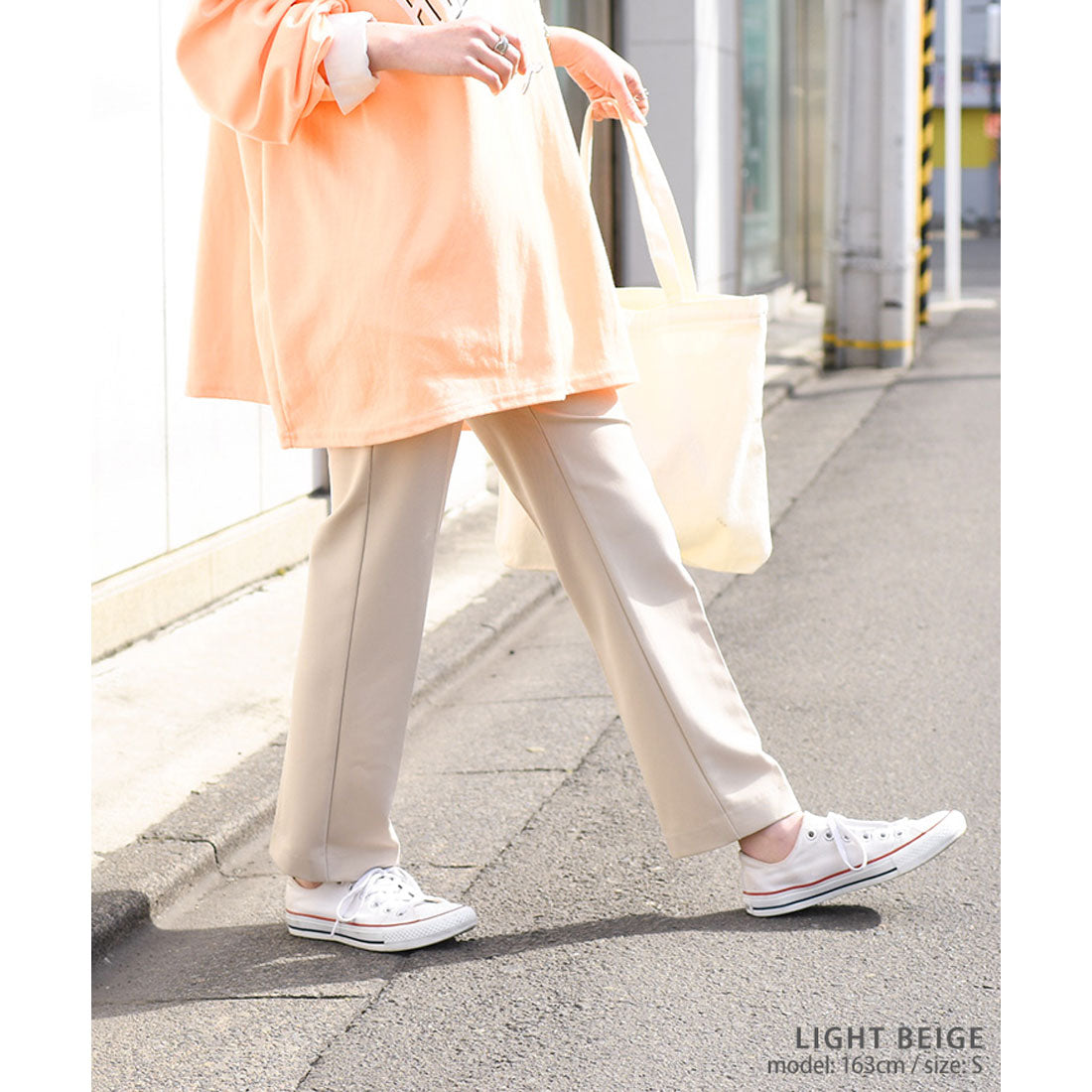 リアルスタイル REAL STYLE スラックス レディース パンツ テーパード ズボン ボトムス きれいめ 上品 オフィス 通勤 仕事 低身長 高身長 無地 薄手 春 夏 韓国ファッション チンチャコリア