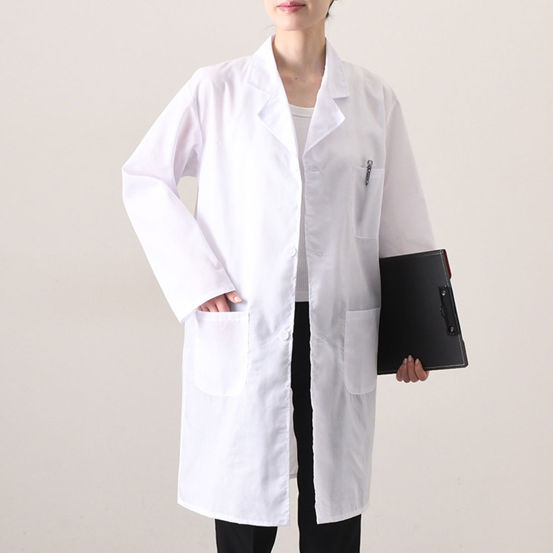 Real Style Lab Coat for Men and Women, Plus Size, Long Sleeve, Stylish, Single, Male, Female, Doctor Coat, Examination Coat, Laboratory Coat, Medical, Student, Physician, Nurse