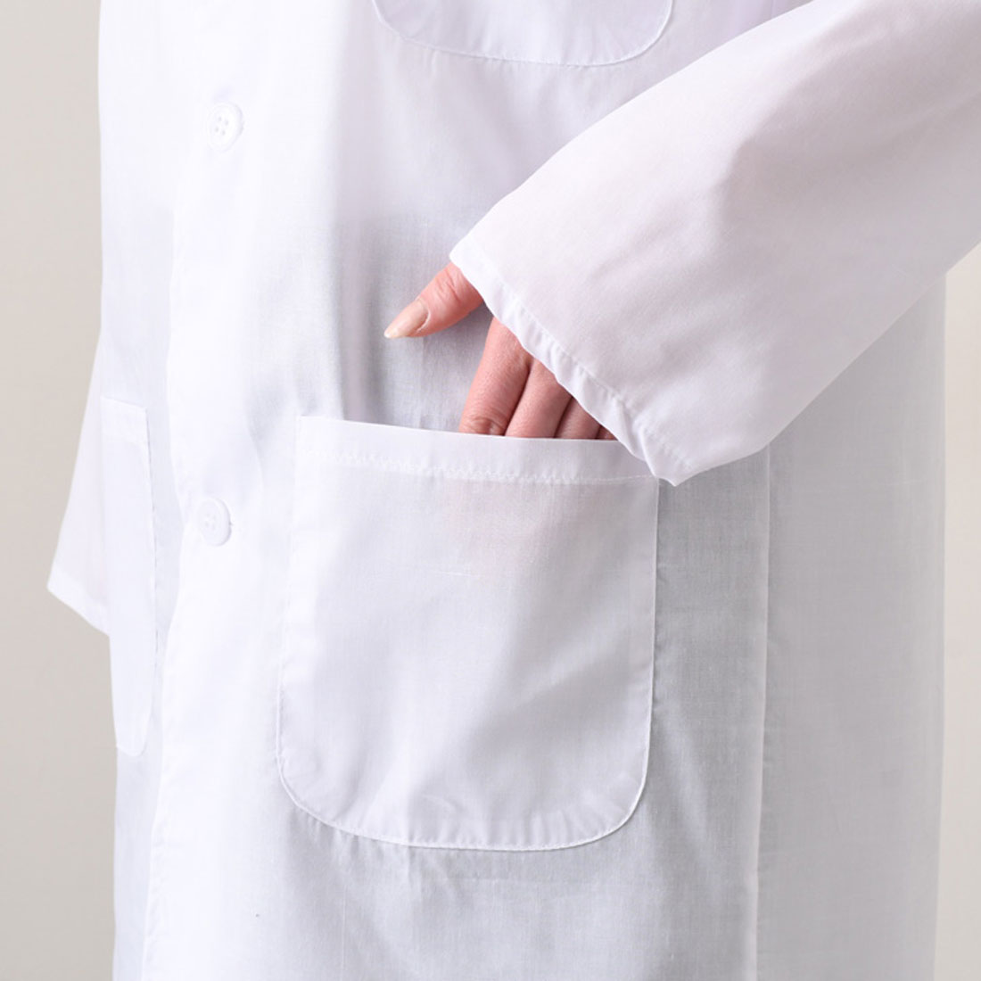 Real Style Lab Coat for Men and Women, Plus Size, Long Sleeve, Stylish, Single, Male, Female, Doctor Coat, Examination Coat, Laboratory Coat, Medical, Student, Physician, Nurse