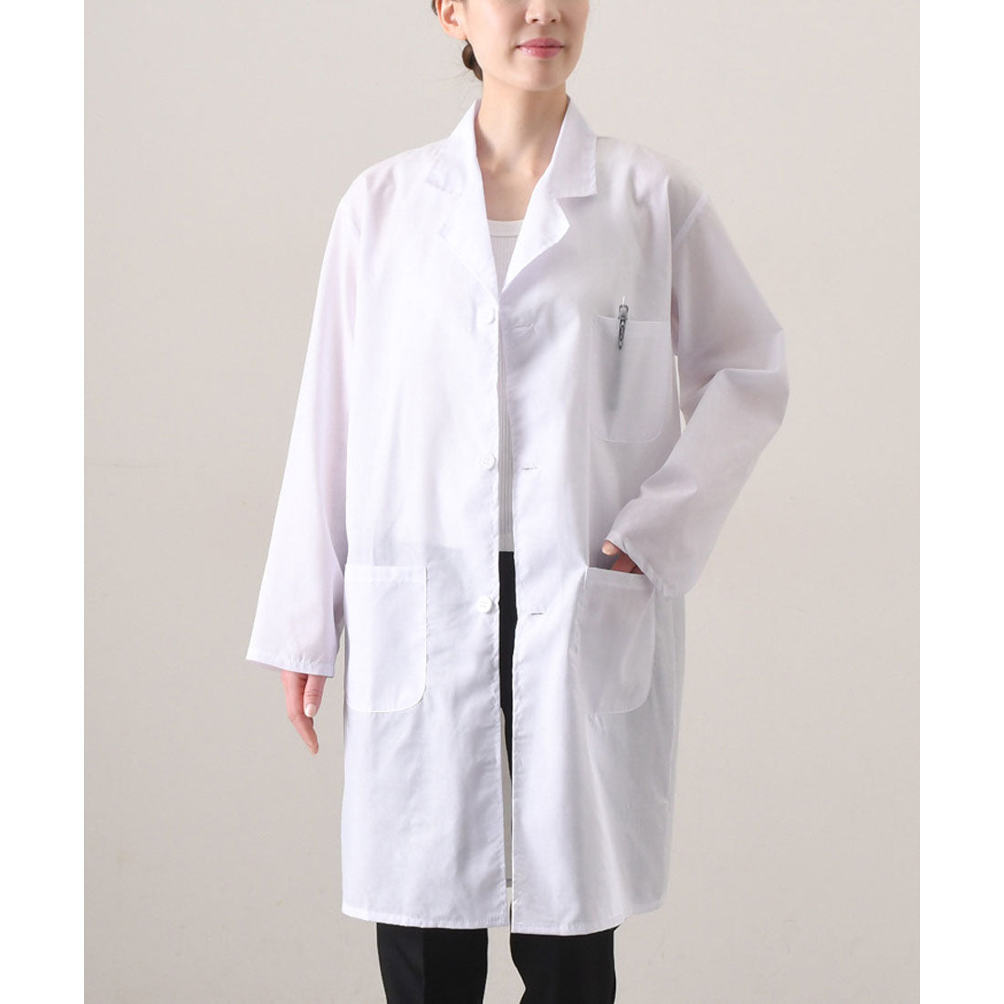 Real Style Lab Coat for Men and Women, Plus Size, Long Sleeve, Stylish, Single, Male, Female, Doctor Coat, Examination Coat, Laboratory Coat, Medical, Student, Physician, Nurse